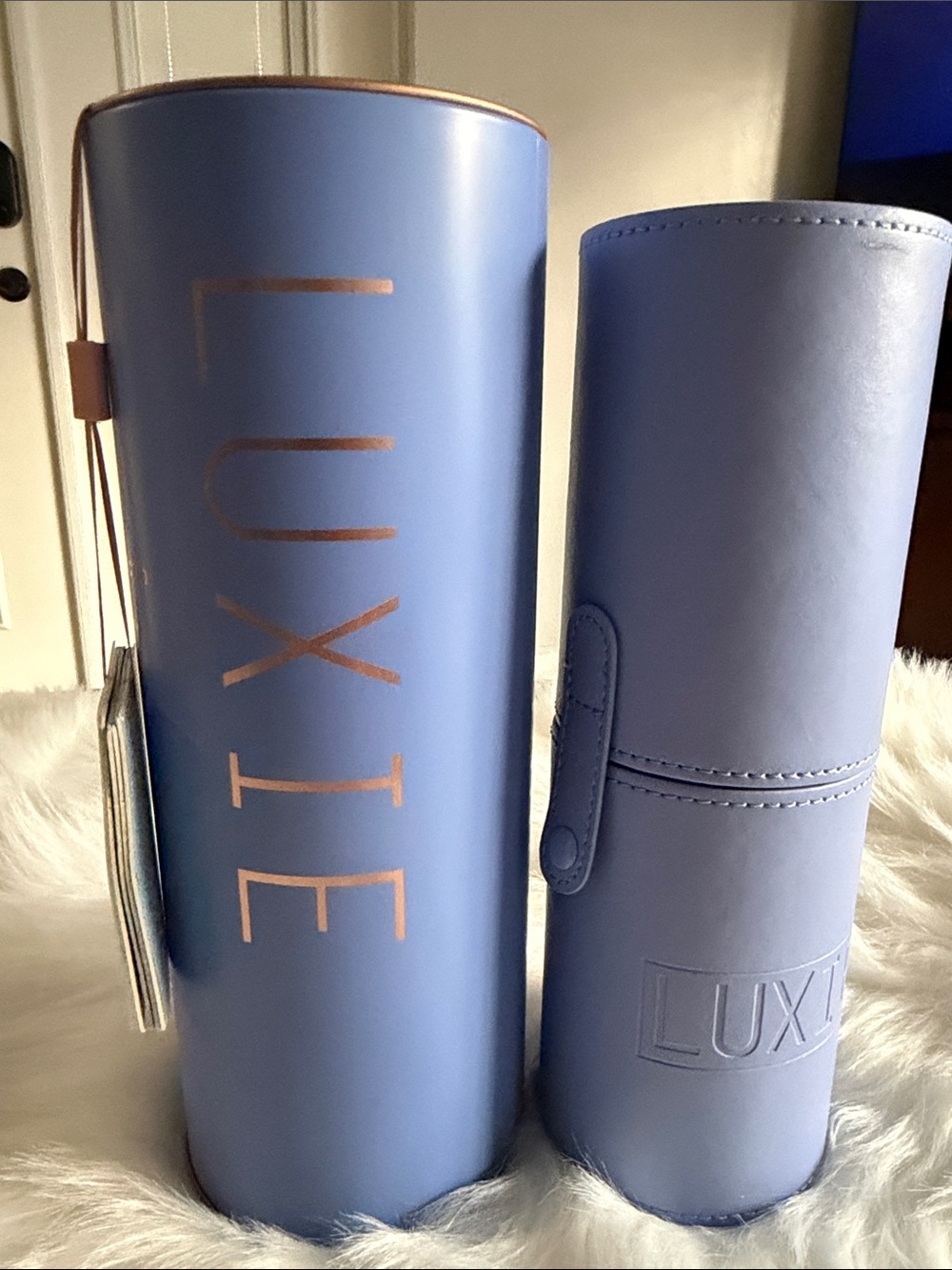 Luxie Lavender Faux-Leather Brush Travel Case Set